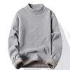 Męskie swetry pullover miękki sweter zimowe aksamitne koszule marka odzież dzianina polarowa ciepła zimna bluzka Slim Fit Dno