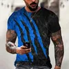 Camicie da uomo 2024 abbigliamento 3d claw stampa divertente t-shirt estate casual corto top can-romagl design innovativo innovativo tessuto