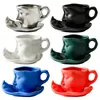 100ml Creative Face Shape Ceramic Kiss Couple Coffee Mug Set Afternoon Tea Cup Teacup Lover Stereo Sculpture 240407