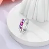 Clusterringen 925 Sterling Silver Rabbits Slakes Ring Origineel ontwerp Gekleurde zirkoonvinger voor vrouwen Hoogwaardige bruiloft Sieraden Gift