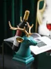 Arts et artisanat résine simulation animal cerf cerf caganie de vin storae rack de vin de vin statue de tête d'animal moderne décoration décoration ornementsl2447