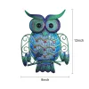 Sculptures Blue Owl Metal Wall Art, Hanging Animal Sculpture, Statue of Garden, Living Room, Gift