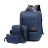 Sacs d'école Pièce Capacité de sac Mochila Men 3 College Set Student Hone