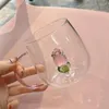 Weingläser kreativer Glas Cupstransparent Tassen mit Griff Kaffeetasse Süßes Wasserflaschen Hitzefeste Milch Coupé Festival Geschenke