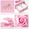 Jewelry Pouches With Drawer Gift Box Quality Soap Rose Flower Macaron Color Valentine's Day Packaging Necklace