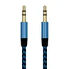 Bil Audio Aux Extention Cable Nylon flätad 3ft 1M Wired Auxiliary Stereo Jack 3,5 mm Manlig ledning för smarttelefon LL