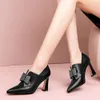 Spring New Water Diamond Bow Chaussures talons hauts Femmes talons épais