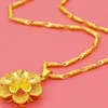 Premium -kwaliteit 24kgold 999 dames ketting 3d grote hanger Au750 Flower Podhuesca Choiriya luxe sieraden 240407