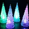 Parti Dekorasyonu Noel Ağacı Masaüstü Renkli Akrilik LED Bataryalı Tatil Evi Festival Hediyesi