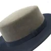 Berets Vintage Green Patchwork Farbe Korean Mode Wolle Gürtel Kleine Bim Fedoras Boilhers Hats Caps Männer Frauen Panama Jazz Hat Chapeu