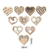 Dekoracja imprezy 50pcs Heart Wood Hangings Love drewniane rzemiosło