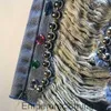 2023 Przemysł ciężki Diamond Studded Beaded High talia Dżinsowe spodenki Women Summer New Slim Fit