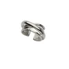 Clusterringe 925 Sterlingsilber für Frauen Einfacher minimalistischer Retro -Interware Open Finger Ring Fashion Band Frauen Bijoux Geschenk