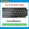 パッドUS US US AR GE RU FR SP IT LAPTOP A2681 KEYS CAP 2022年Book Air Retina 13.6インチM2 A2681キーボードキーキャップEMC 4074