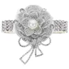 Decorative Flowers Wrist Flower Groom Boutonniere Prom Corsage Wristlet Band Rhinestones Wedding Bridesmaid