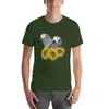 Tops cerebbe da uomo Congo e pappagallo grigio africano Timneh con t-shirt di girasoli per camicie semplici