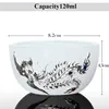 Tasses Saucers 120 ml épaissis pour la chaleur à la chaleur en verre de glaçure de glaçure à thé dragon chinois phoenix tasse tasse de thé à la maison bol