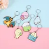 Keychains Lanyards PVC Cartoon Silicone Keychain 3D Soft Rubber Student Decoration Pendant Activity Liten Gift Q240403