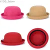 Secchio di cappelli larghi secchio autunno e bambini invernali di fedora cappello di fedora solido top top principessa bowling topiuchlear boys girls yq240407