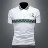 Sommar ny högkvalitativ Mercerized Cotton Mens Polo Kort ärm T-shirt Stor Slim Fit Shirt {Kategori}