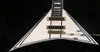 Exklusivt Randy Rhoads RR 1 Black Pinstripe White Flying V Electric Guitar Gold Hardware Block Mop Inlay Tremolo Tailpiece2066073