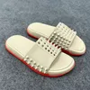 Red Men Slippers Bottoms Man Classic Spike Flat Spikes Slide Designer Sandalen Dikke rubber zool Slipperbuds Slides Platform Mules Zomer Casual Fashion Shoes