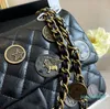 Designer Women Quilted Crossbody Bags Classic Flap Collectible Edition Crumpled Calfskin Shoulder Bag Gold Metal Chain Multi Pochette