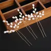 Клипы для волос 1pcs Crystal Pearl Flower Pin