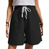 Calça feminina shorts de linho de algodão Mulher em casa usa mini calças curtas básicas de fundo de cintura alta para meninas adolescentes verão tamanho grande tamanho