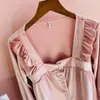 Home Clothing Pink Velvet Autumn 2PCS Pajamas Suit Velour Intimate Lingerie Women Casual Sleep Set Nightwear Pyjamas