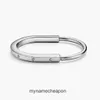 High grade Tiffancy designer bangle 925 Body Sterling Silver New Bracelet with Smooth Face and Full Diamon Fashion Style Lock Head Bracelet Original 1:1 With Real Logo