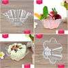 Ice Cream Tools Disposable Plastic Bowls Flower Shape Clear Pet Dessert Cup Drop Delivery Home Garden Kitchen, Dining Bar Kitchen Dhpv7