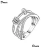 Bant Rings Donia mücevher lüks yüzük abartılı üç halkalı bakır kakma zirkonlar Avrupa ve Amerikalı yaratıcı tasarımcı hediyesi dh7bp