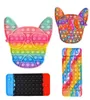 TIE DYE RAINEBOW CARTOON POO-ATS GAME TOY TOUY Finger Toys Bull Terrier Mobile Phone Gamepad Push Bubble لكل لغز Toy Educational Toy G83ZB6L4913198