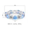 925 Silver Rainbow Gemstone Ring Fashionable 5mm Geometric Design Vintage-Inspired Women's Jewelry Trend