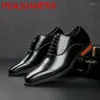 Dress Shoes 2024 Fashion Oxford Black / Brown Brogue Men Formal Wedding Genuine Leather Office Business Mens