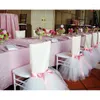 Couvriers de chaise Tutu Tulle Jupe Couverture de mariage pour anniversaire Baby Shower Party Decoration Dining Bowtie Event Event Bureau