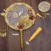 Decorative Figurines Chinese Traditional Wedding Bridal Hand Fans Xiuhe Accessorie Round Retro Fan Pography Antique Prop Supplies