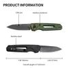 Tunafire GT-K7550 Black Green Aviation Aluminium Handle Outdoor Camping pliing couteau CPM 154 lame