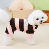 Dog Apparel Cat Winter Clothes Stylish Pet Adorable Cartoon Patterns Warm Four-legged Jumpsuit Soft Overalls