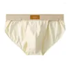 Underpants 3-piece Set Of Men's High Fork Underwear Simple And Trendy Cotton Triangle Pants Solid Color