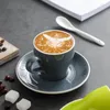 Tassen Buntes verglaster Kaffeetasse Set und Teller Tulpe Latte Calico Blumenkeramik verdickte 180 ml Tasse Milch