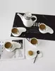 Teaware set utsökta engelska eftermiddagsteuppsättning - Nordisk minimalism avancerad keramisk röd tekanna och koppar Bone China Coffee