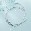 Aloqi s Sier Personality Infinite Number Symbole Bracelet Elegant and Simple Amour Handicraft S2419