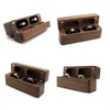 Jewelry Pouches Ring Box For Wedding Ceremony Wooden Double Bearer Holder Engagement Boxes Walnut 40GB