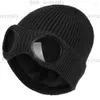 CP Två linsglasögon CP Compagny Goggles Beanies Men Sticked Hats Skull Caps Outdoor Women Stone Wintery Black Grey Bonnet Gorros Grapestone 571