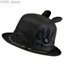 Weitkrempeln Hats Bucket Classic Fedoras Hut Wolle Weit geschnittener Western Denim geeignet für Trilby YQ240407