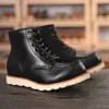 Man Genuine Leather Ankle Boots Round Toe Men Casual Sneakers Fashion Men Short Boot