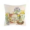 Pillow Happy Easter Cover Throw Case For Home Chair Sofa Decoration Square Pillowcases