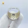 デザイナーBringdiam Jewelry Flower Design VVS Moissanite Ring Fashion Hip Hop 925 Sterling Sliver Rings